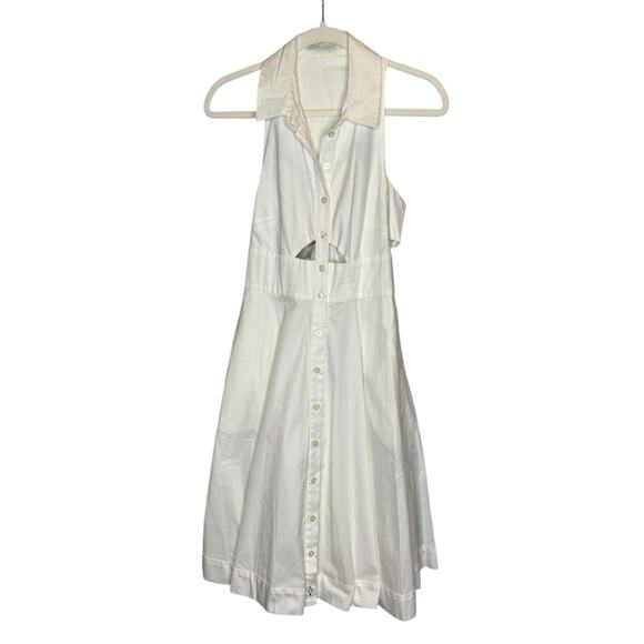 Jonathan Simkhai White Collared Cutout Sleeveless Mini Dress Cotton - Picture 2 of 10